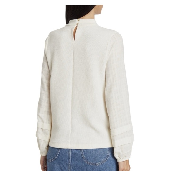 Madewell Weavemix Mockneck Bubble-Sleeve Top size small - Picture 2 of 11